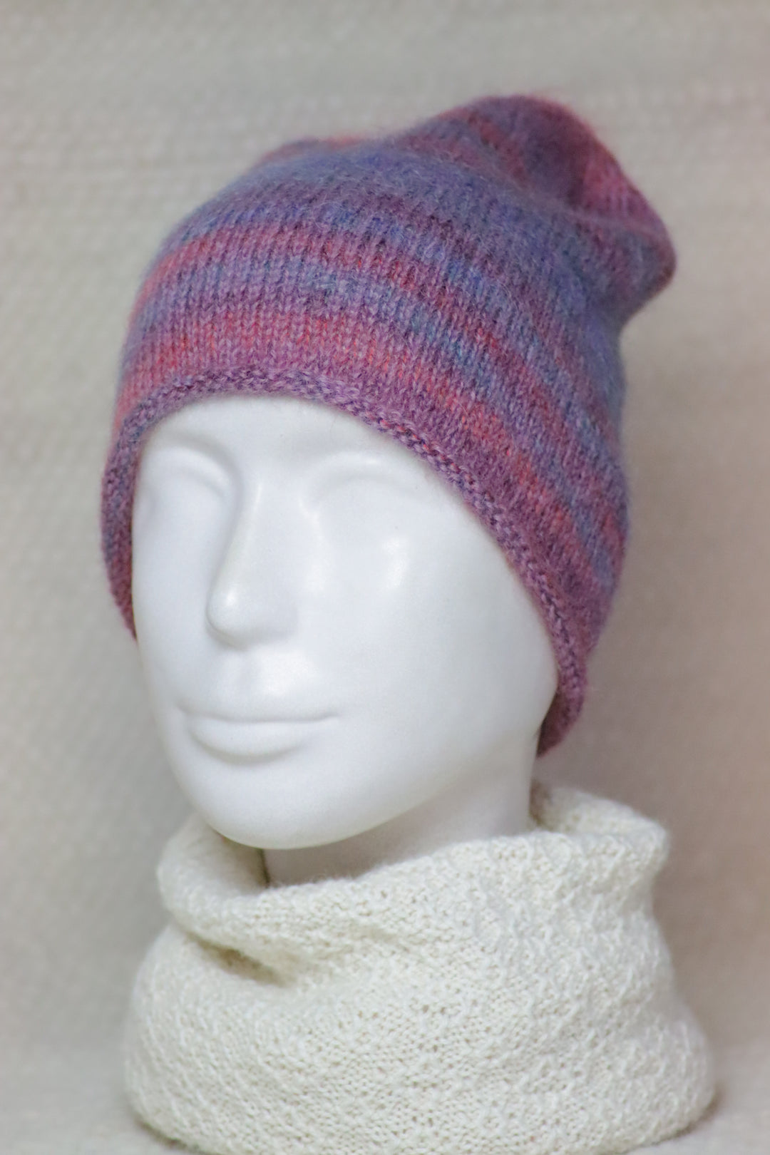 Handmade patterned alpaca blend Beanie (60% Alpaca)