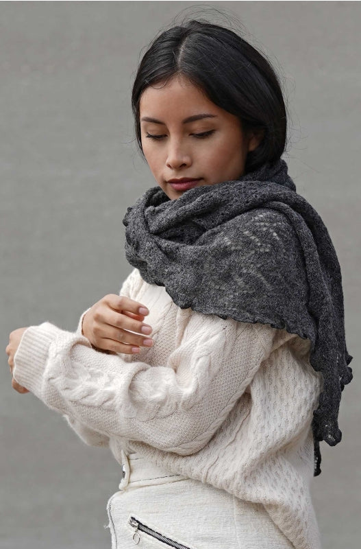 Beautiful, feminine alpaca wool shawl
