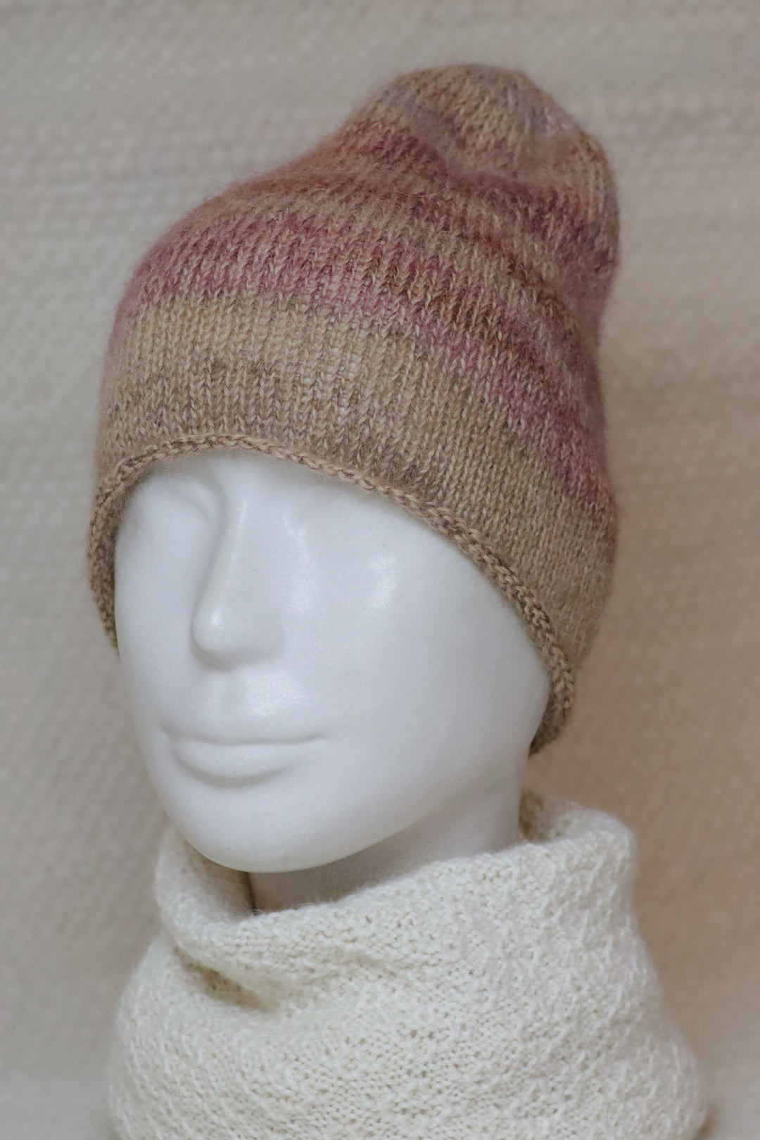 Handmade patterned alpaca blend Beanie (60% Alpaca)
