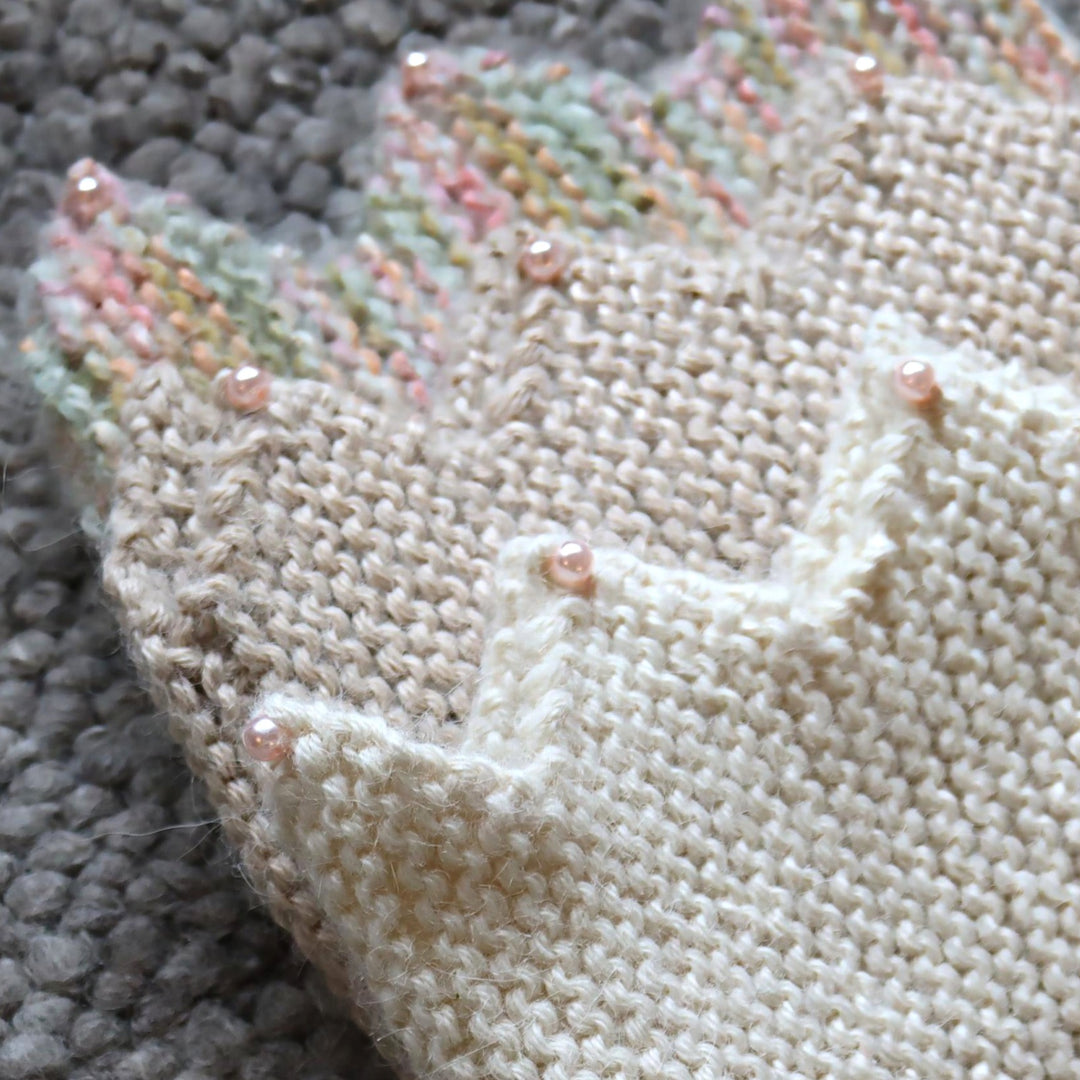 Alpaca wool crown headband embellished with pearls