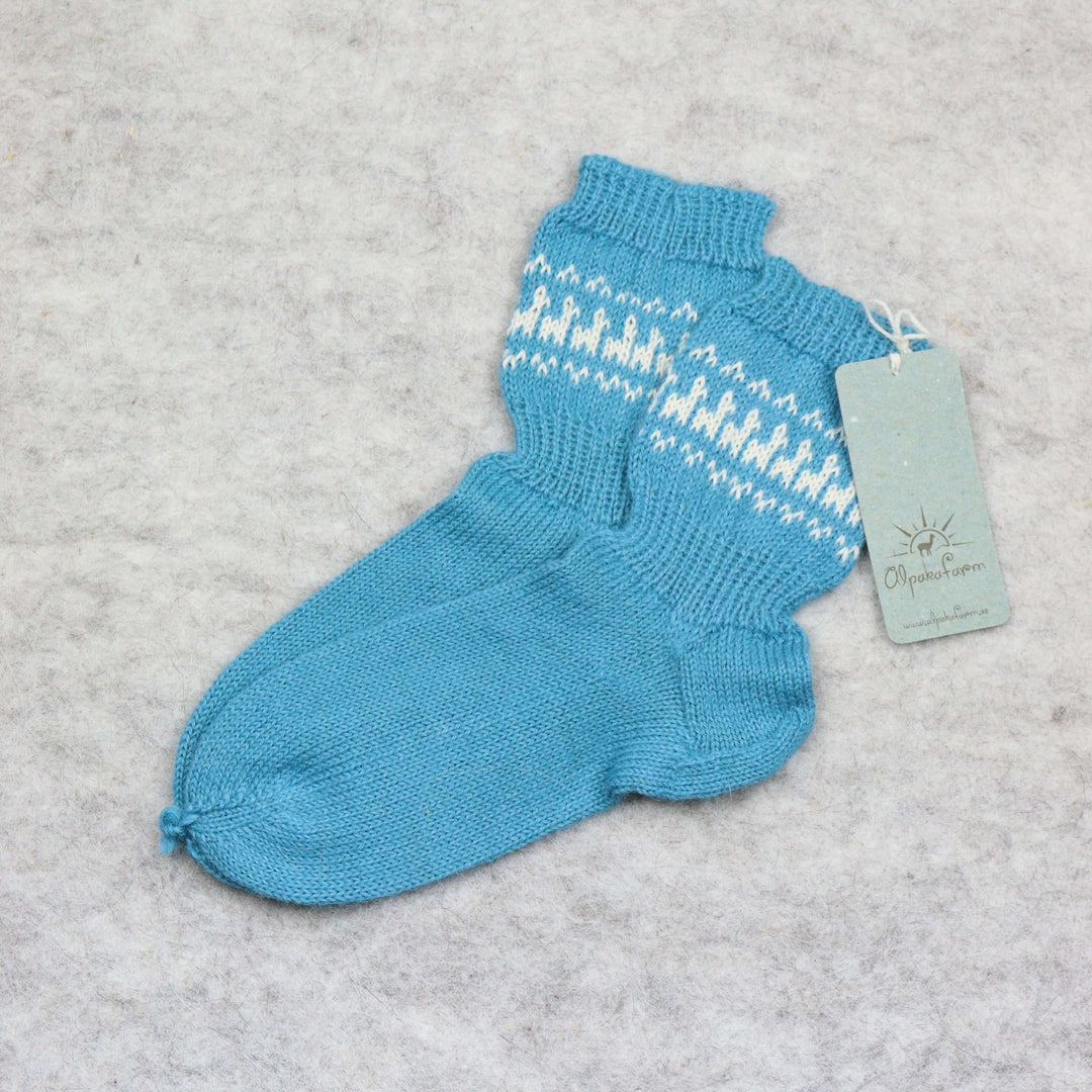 sinised alpakavillased laste sokid